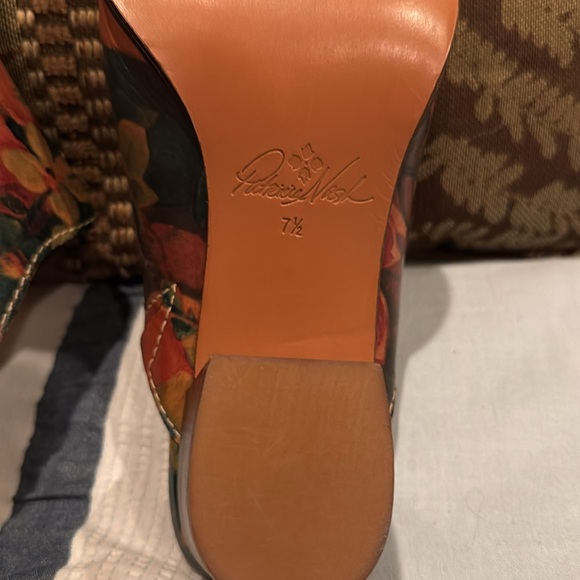 PATRICIA NASH NICIA FLORAL LEATHER MULE SHOES slip-on SIZE 7.5 - Picture 8 of 9